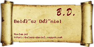 Belász Dániel névjegykártya